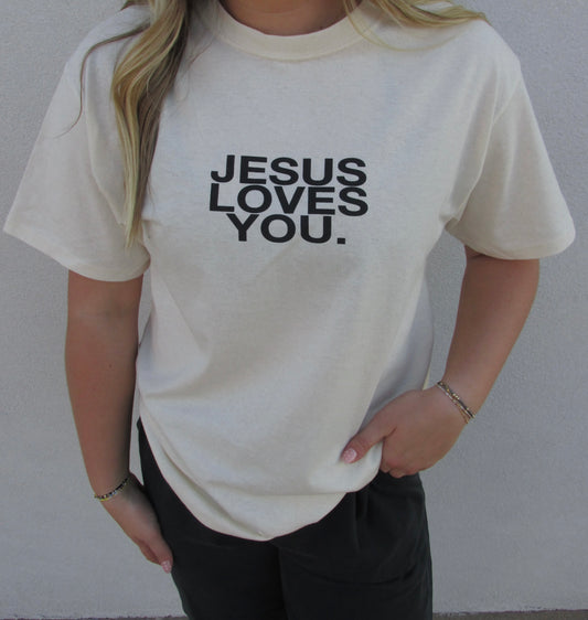 Jesus Loves You Tee - SAND