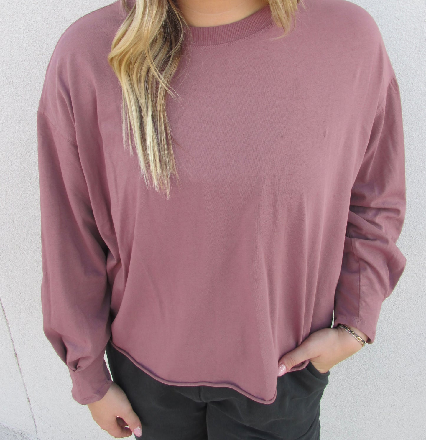 Pima Cotton Long Sleeve - ROSE TAUPE