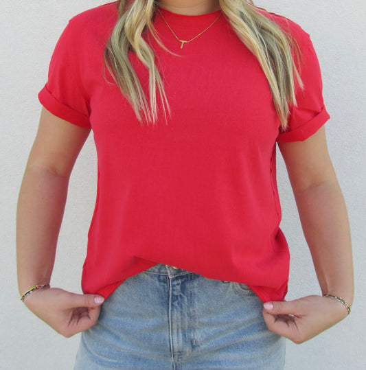 Comfort Short Sleeve Top - TOMATO