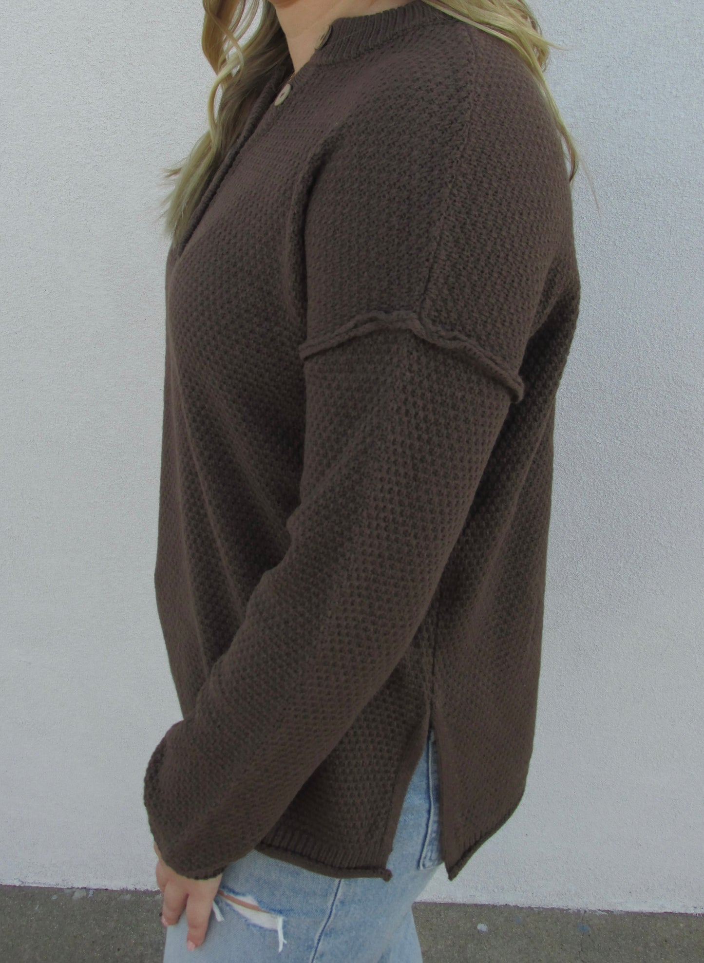 Basic Henley Button Sweater