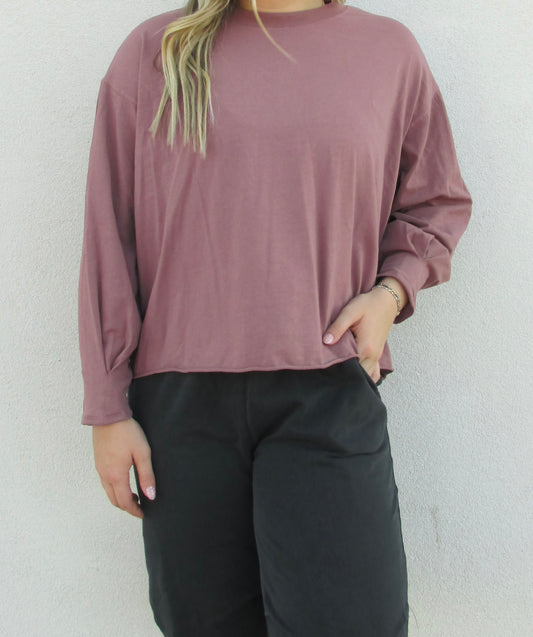 Pima Cotton Long Sleeve - ROSE TAUPE