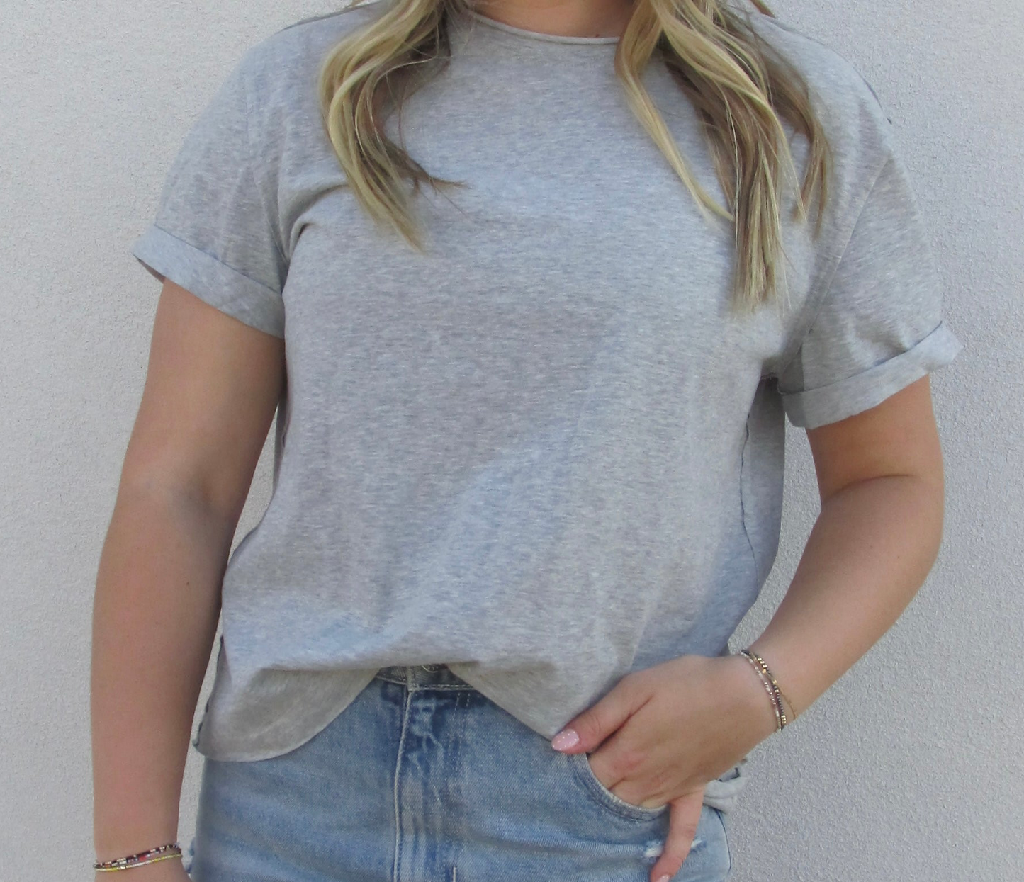 Comfort Short Sleeve Top - HEATHER GREY